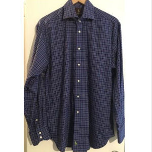 Tailorbyrd Blue Plaid Button Front Shirt